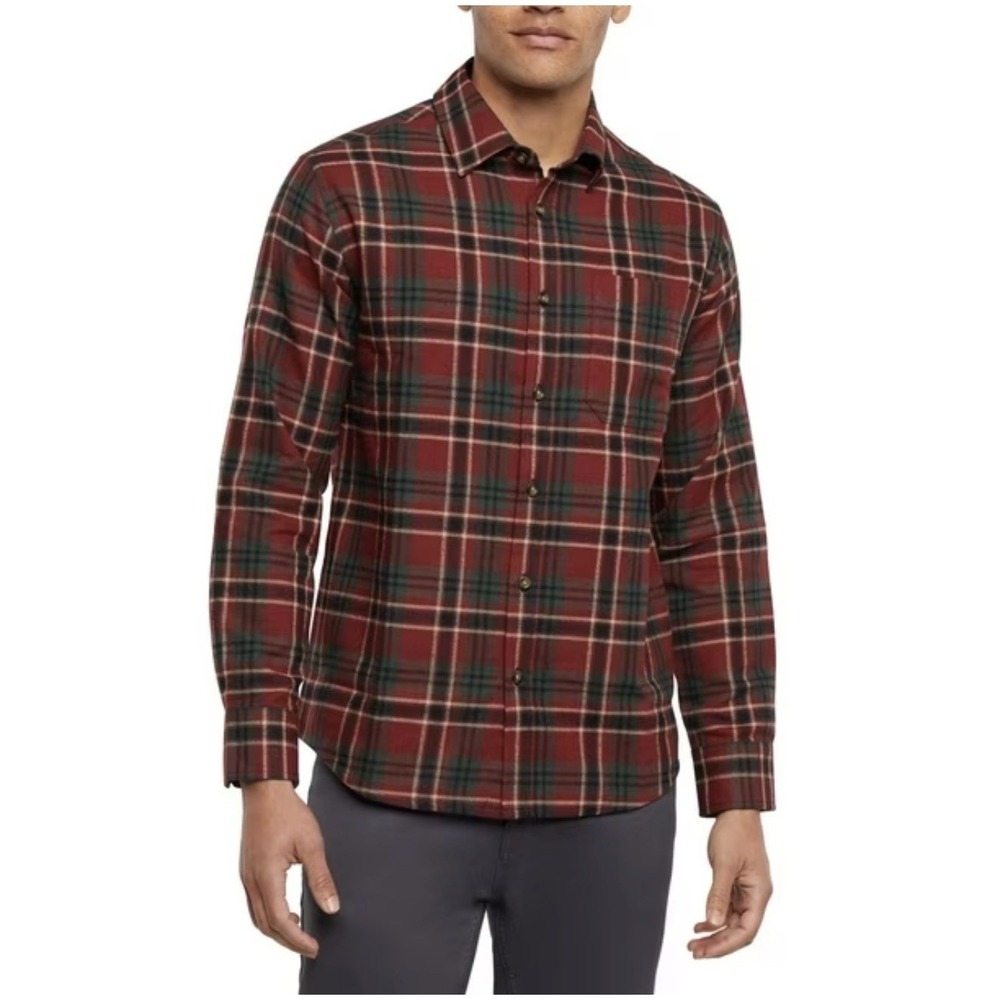 Eddie Bauer Men's Flannel Long Sleeve Shirt‎ Size XXL Red Green